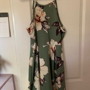 Cream Halter Midi Sundress for Wedding Guests